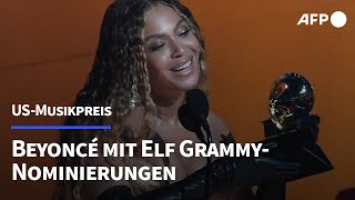 Elf GrammyNominierungen für Superstar Beyoncé  AFP [upl. by Hiro]