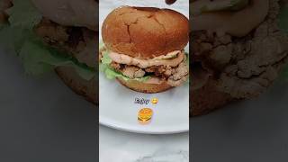 Easy Chicken Burger at home  Yummy and Tasty chickenburger foodshorts shortsfood shorts [upl. by Porush]