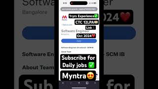 Myntra Software Engineer ✅ [upl. by Aivatco]