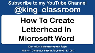 How To Create Letterhead in Microsoft Word  Letterhead in MS Word [upl. by Hafinah273]