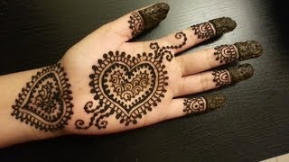 Pretty Heart Henna Design  Easy Hearts Shaped Mehendi Design [upl. by Jac928]