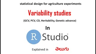 Variability studies in R studio  GCV PCV Heritability amp Genetic advance estimation  Statistics [upl. by Dmitri711]