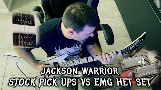 Jackson Warrior Stock Pick Ups VS EMG HET Set [upl. by Sucirdor]