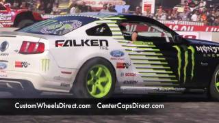 SEMA Show 2010 Gymkhana Ken Block and Vaughn Gittin Racing Monster Ford Mustang RTR Gymkhana [upl. by Lyndy215]