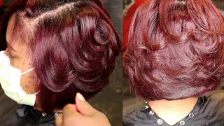 How to Feather Curl a Bob Hairstyle [upl. by Formica116]