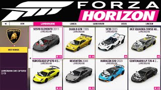 FORZA HORIZON 5  ALL CARS LIST 2024  ALL DLC 4K [upl. by De755]