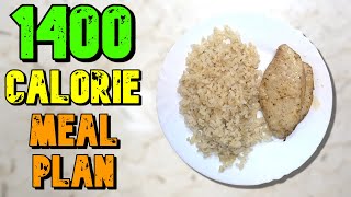 VERY FILLING 1400 Calorie Meal Plan For FAT BURNING [upl. by Noskcaj]