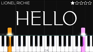 Lionel Richie  Hello  EASY Piano Tutorial [upl. by Oyek]