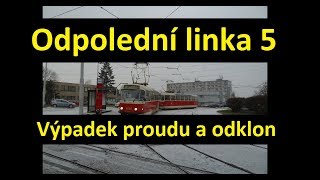 Prague Tram Drivers View 5 Morning line 5 with power outage [upl. by Riannon499]