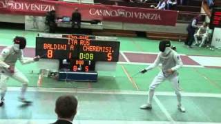 5032011 mf GP Individual Venise 16 green BALDINI Andrea ITA 14 vs CHEREMISINOV Alexey RUS 15 sd No [upl. by Assilrac769]