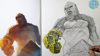 how to draw KONG with B E A S T Glove  step by step tutorial easy  g x k [upl. by Mccartan]