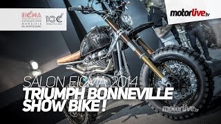 NEW 2015  SALON MILAN EICMA  TRIUMPH BONNEVILLE SHOW BIKE [upl. by Adnolor]