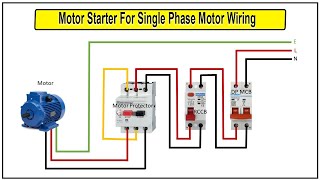 How to Make Motor Starter For Single Phase Motor Wiring Diagram  DOL motor starter wiring diagram [upl. by Floyd]