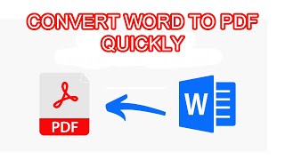 HOW TO CONVERT MS WORD TO PDF QUICKLY [upl. by Oira275]