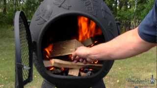 Blue Rooster Chiminea Dragonfly Light A Chiminea Fire Featuring Brothers Burn Mountain [upl. by Darce]