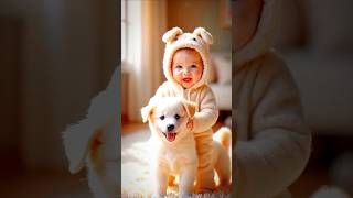 Cutes baby with animals  ai video generated [upl. by Sialac529]