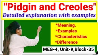 ✔️Unit9block35The spread of English short notePidgincreole in hindiEnglish meg4ignou [upl. by Fiske]