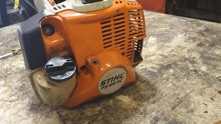 stihl fs56rc fs 56 rc trimmer recoil repair pull rope replacement [upl. by Whitelaw]