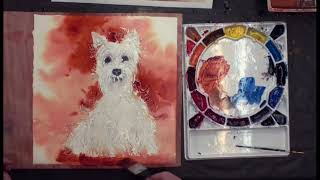 Westie Dog Drizzle  Watercolor Lesson with Karlyn Holman [upl. by Stuppy]