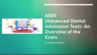 ADAT Advanced Dental Admission TEST Exam  An Overview [upl. by Duke732]