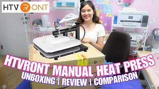 NEW HTVRONT MANUAL HEAT PRESS ♥︎  UNBOXING REVIEW PRESS TEST [upl. by Llenrup686]