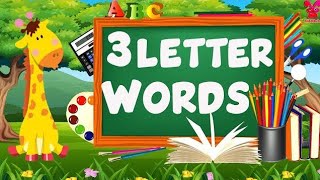 Learn 3 letter Words I 3 letter words list I learn with examples I Little Achyuth preschoollearning [upl. by Engedi]