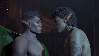 Dragon Age The Veilguard  male elf amp Davrin romance scene [upl. by Asilej]