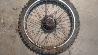 Restoring Rusty Motorcycle Wheels  TS185 [upl. by Ailalue111]