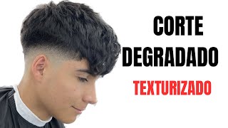 Corte degradado para hombre texturizado TUTORIAL DE BARBERIA ✅ [upl. by Deenya]