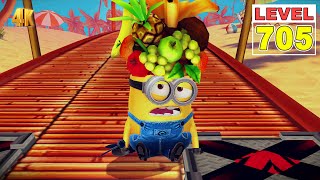 Minion Rush LEVEL 705 Vacationer Minion slide under obstacles 80 times at Minion Beach PC 4K 60FPS [upl. by Angelico]