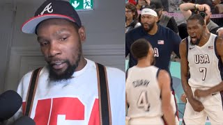 Kevin Durant reacts to Steph Curry masterclass and Team USA win vs Serbia [upl. by Madson613]