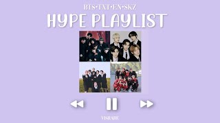 BTS TXT Enhypen and Stray Kids  Hype Playlist [upl. by Annaicul456]