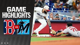 Red Sox vs Marlins Game Highlights 7424  MLB Highlights [upl. by Yzus257]