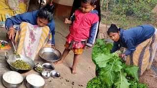 Japanese pickles cooking  Vegan Japanese variety mustard leaf cooking at village in winter season [upl. by Reinaldo]