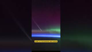 Comet A3ATLAS amp Aurora from ISSnorthernlights auroraborealis comet shorts youtubeshorts [upl. by Rahmann]