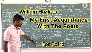 My first acquintance with the poets  pgtrbenglish [upl. by Gal]