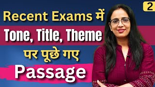 Learn to Identify Title Tone and Theme of the passage  2  CUET SSC CHSL amp CPO MainsRani mam [upl. by Ahsitan891]