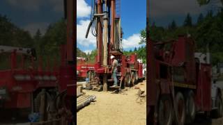 Water Well Drilling w Foremost DR24 Dual Rotary rig in Sultan Washington [upl. by Ledoux]