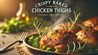 crispy baked chicken thighs in the oven  Baked Chicken Thighs are difficult to mess up [upl. by Llekim534]