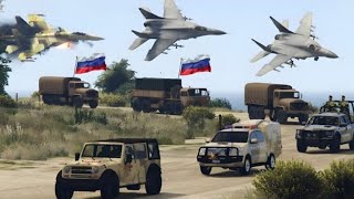 PUTIN UNDERSTIMATED NATO Ukrainian Hawk Missiles Drones amp Jets Attack On Russian Army Convoy GTA5 [upl. by Aronos539]