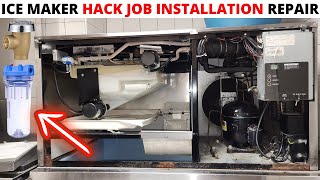 HVACR Hoshizaki Ice Maker HACK JOB INSTALLATION Water Pipe Anti Siphon Valve amp Water Filter FIX [upl. by Tik975]