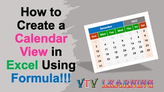 How to Create a Calendar in Excel using Formula [upl. by Garibull223]