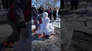 Snowman burning Day Geocaching Event 2023 [upl. by Arikahs41]