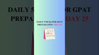 DAILY 5 MCQs FOR GPAT PREPARATION bpharm gpatexam [upl. by Seton]