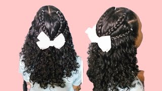 penteado para cabelo cacheado com liguinhas e tranças 87 [upl. by Salena]