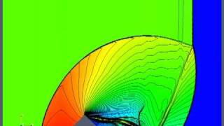 Shock reflexion amp diffraction around pyramid obstacle [upl. by Auston]