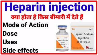 Heparininjectioninhindi  Action  Uses  Dosage  Sideeffects [upl. by Bunni]