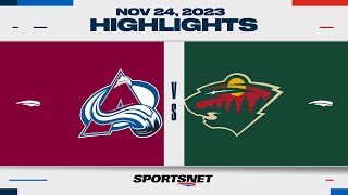 NHL Highlights  Avalanche vs Wild  November 24 2023 [upl. by Lerual]