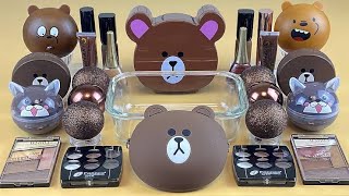 Cute bear slime 2024  Most satisfying slime video  mixing makeup into clear slime oddlysatisfying [upl. by Leighland]