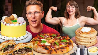 8000 Calorie Cheat Meal With Bodybuilder LeanBeefPatty [upl. by Yanal]